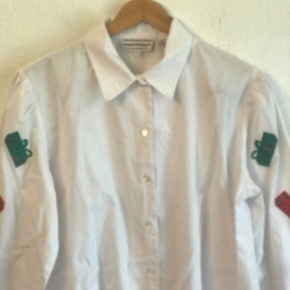 Vintage Westbound L white button shirt Christmas - Picture 2 of 11